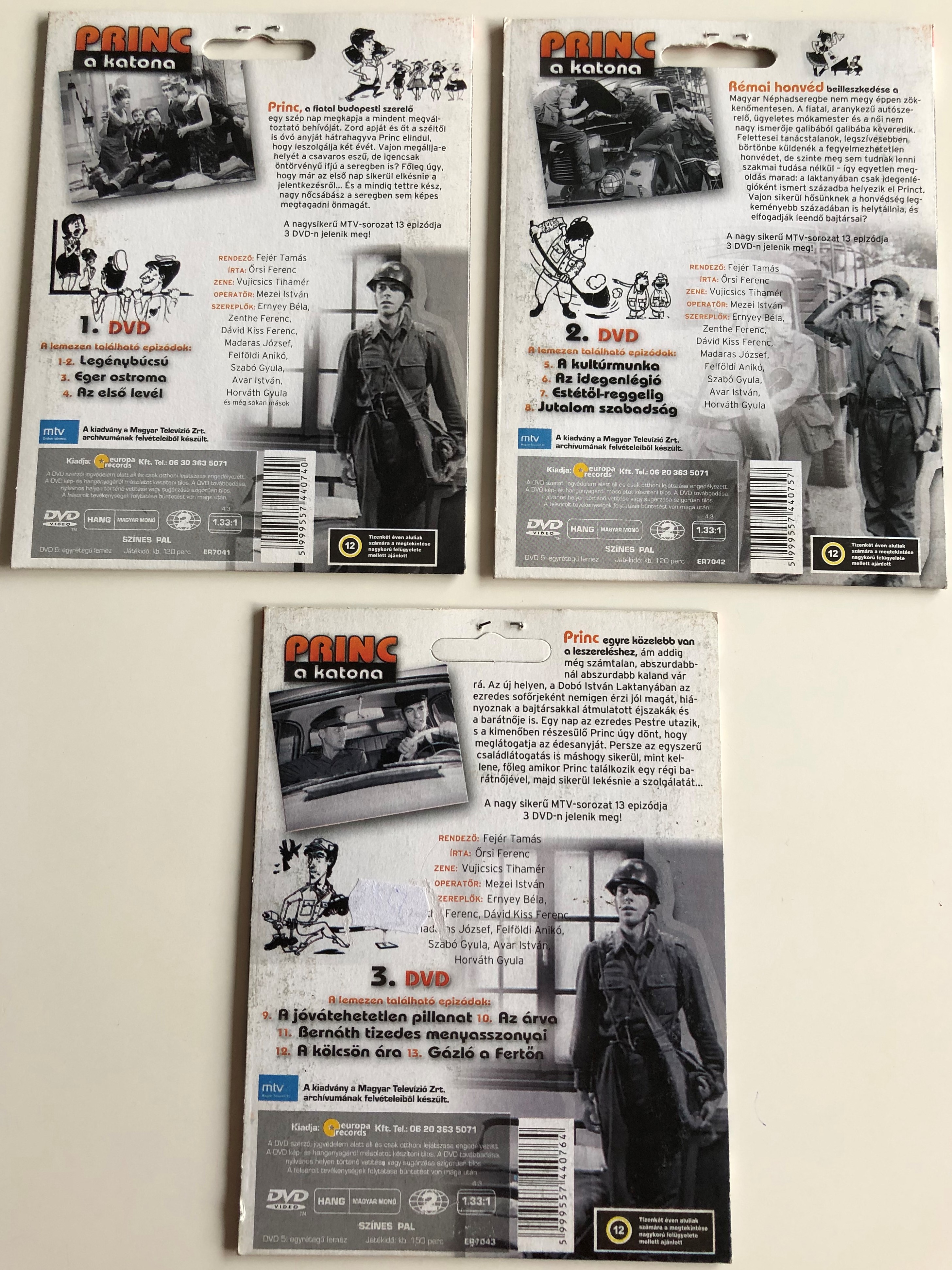 Princ a katona DVD SET 1966 Volumes 1-3 1.JPG